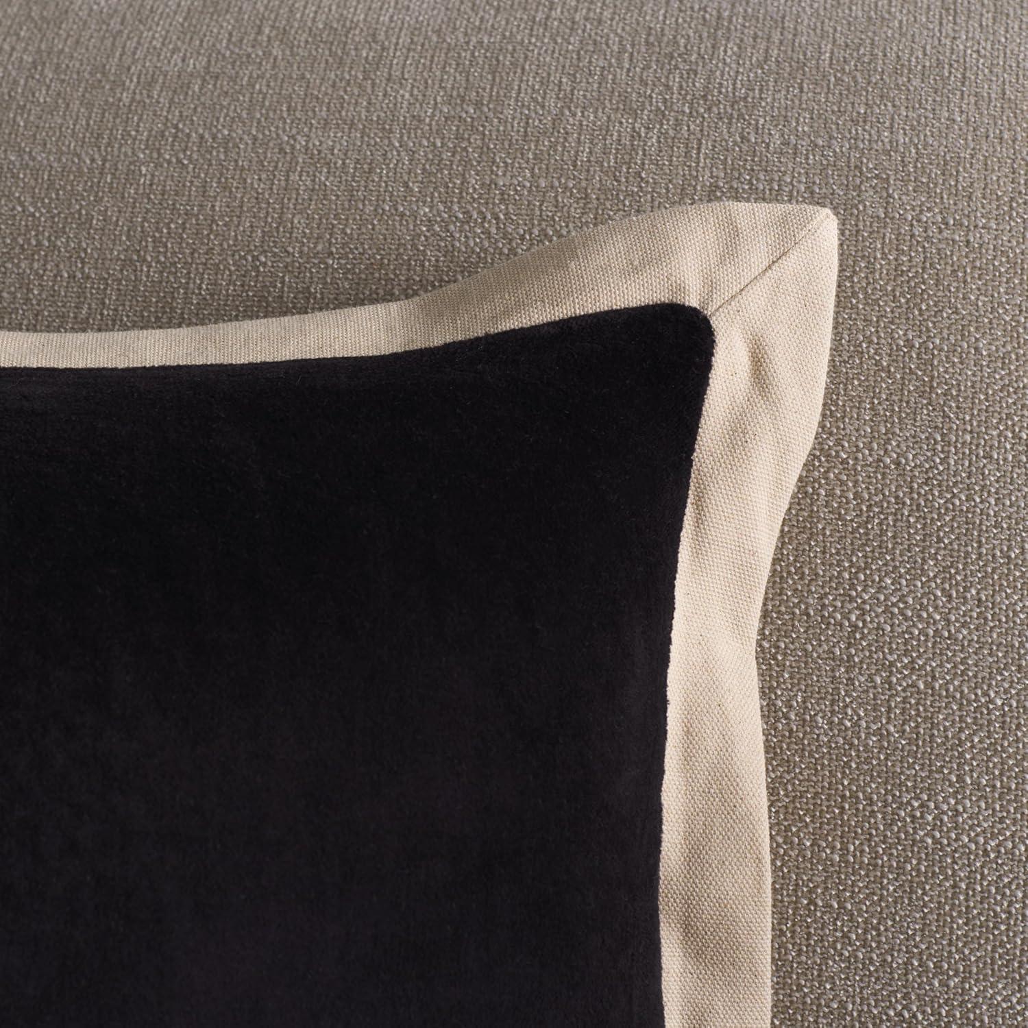 image:imageSAFAVIEH Jordy 18 X 18 OliveNatural Cotton Throw PillowBlackNatural