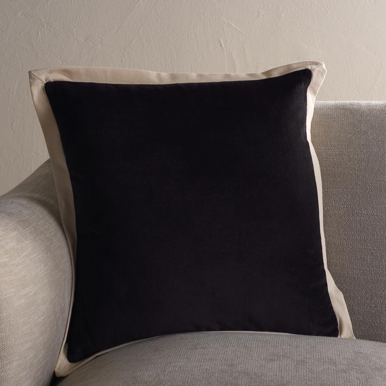 image:imageSAFAVIEH Jordy 18 X 18 OliveNatural Cotton Throw PillowBlackNatural