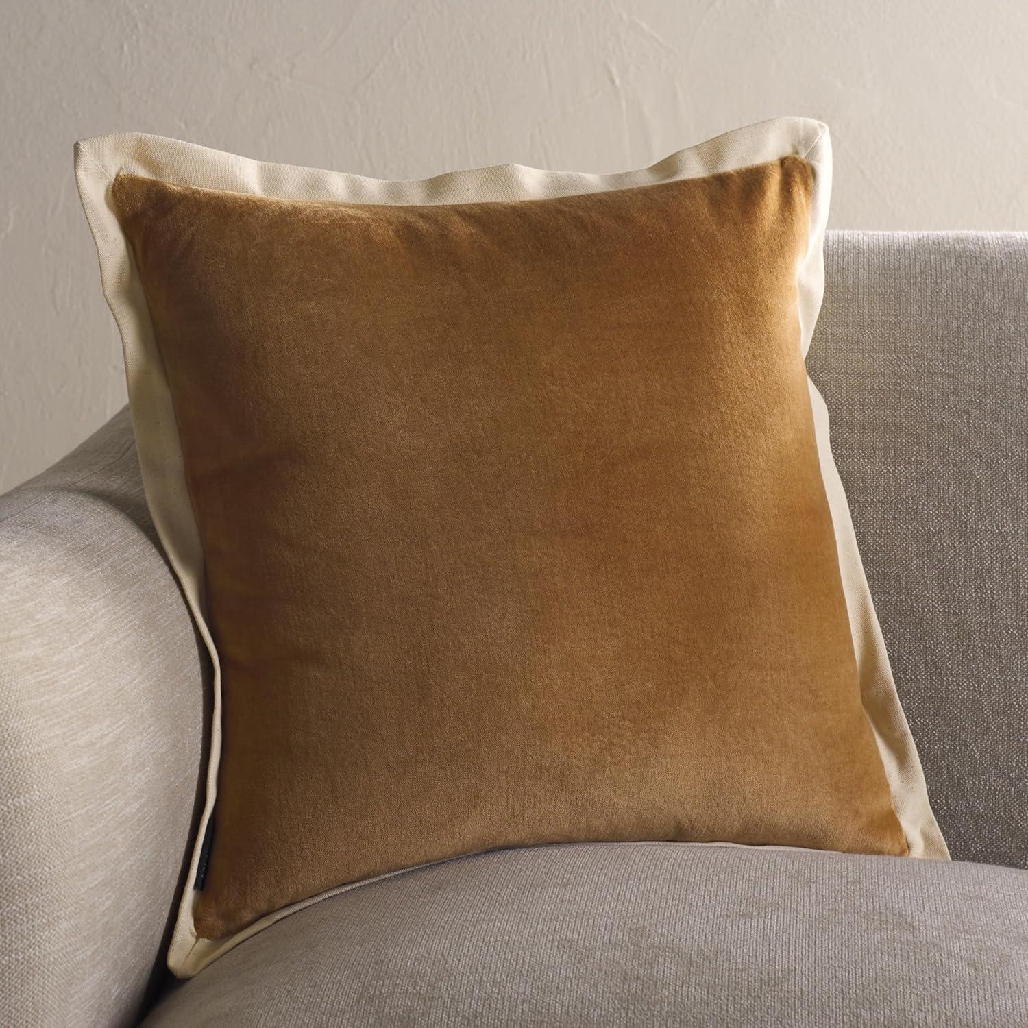 image:imageSAFAVIEH Jordy 18 X 18 OliveNatural Cotton Throw PillowCamelNatural