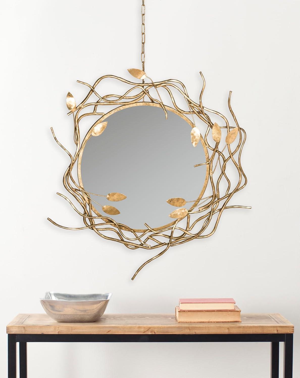 image:imageSAFAVIEH MIR4062A Home Collection Wreath Mirror Antique Gold