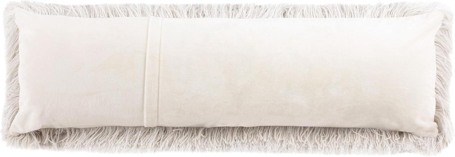 image:imageSAFAVIEH Pillow Collection Shag Modish 20 Throw Metallic SilverMetallic Snow