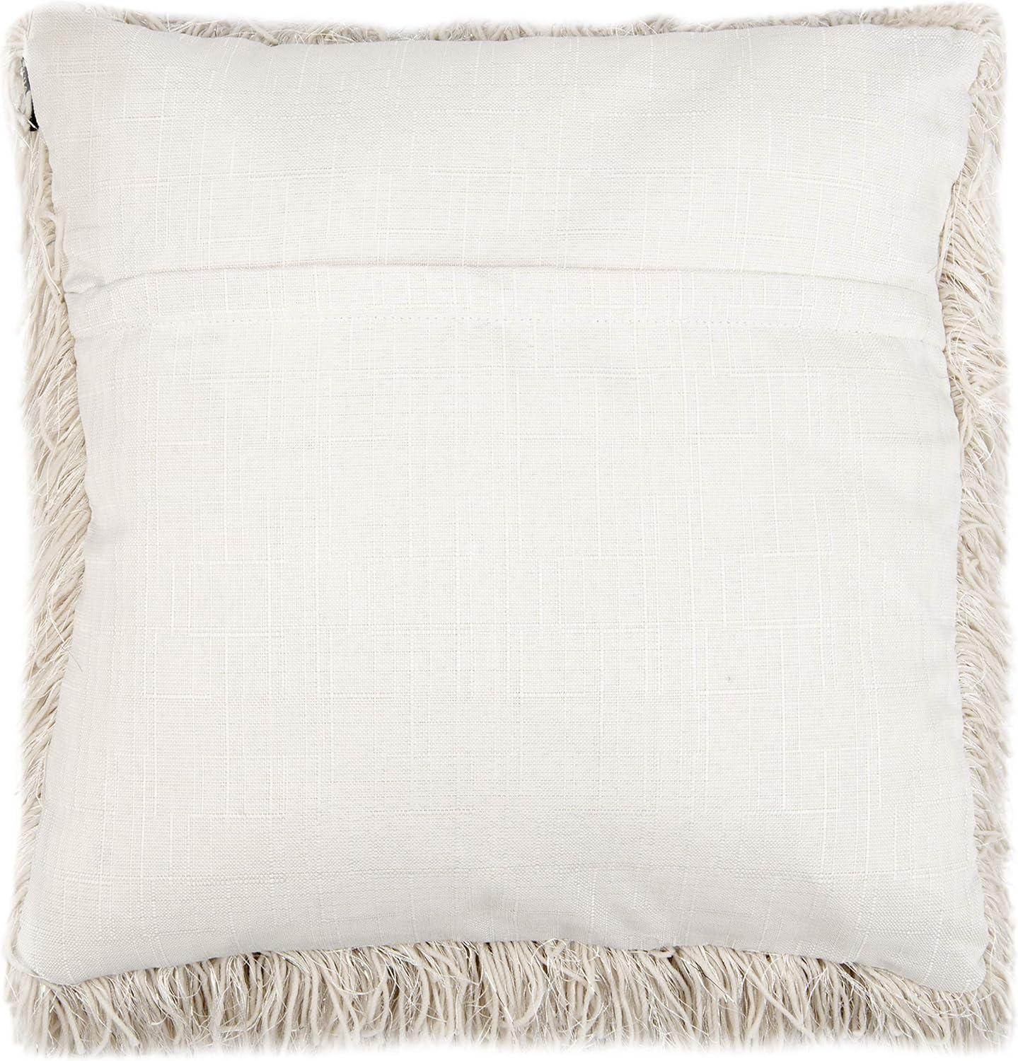 image:imageSAFAVIEH Pillow Collection Shag Modish 20 Throw Metallic SilverMetallic Snow