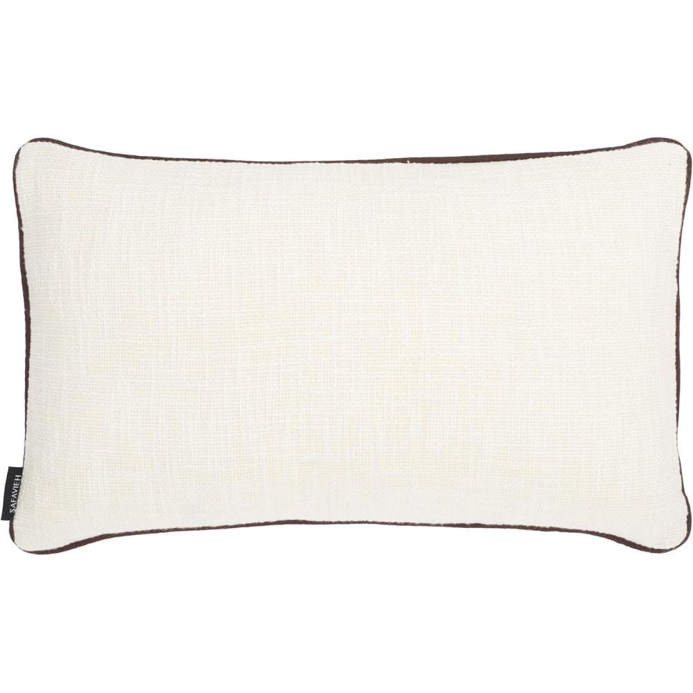 image:imageSAFAVIEH DANI 18 X 18 TaupeBrown Cotton Throw PillowIvoryBrown
