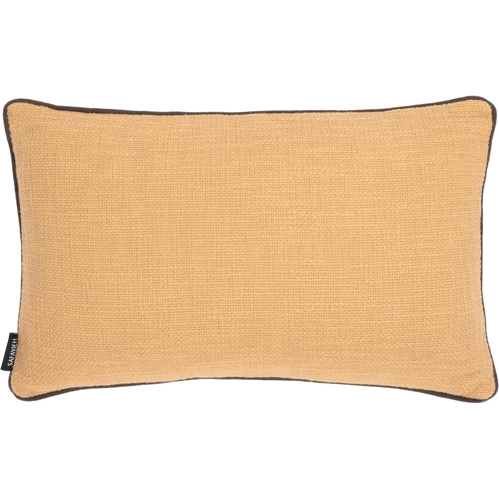 image:imageSAFAVIEH DANI 18 X 18 TaupeBrown Cotton Throw PillowTaupeBrown