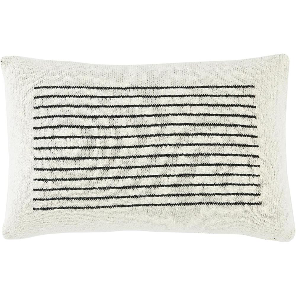 image:imageSAFAVIEH Faye 12x20 Lumbar Pillow IvoryBlack