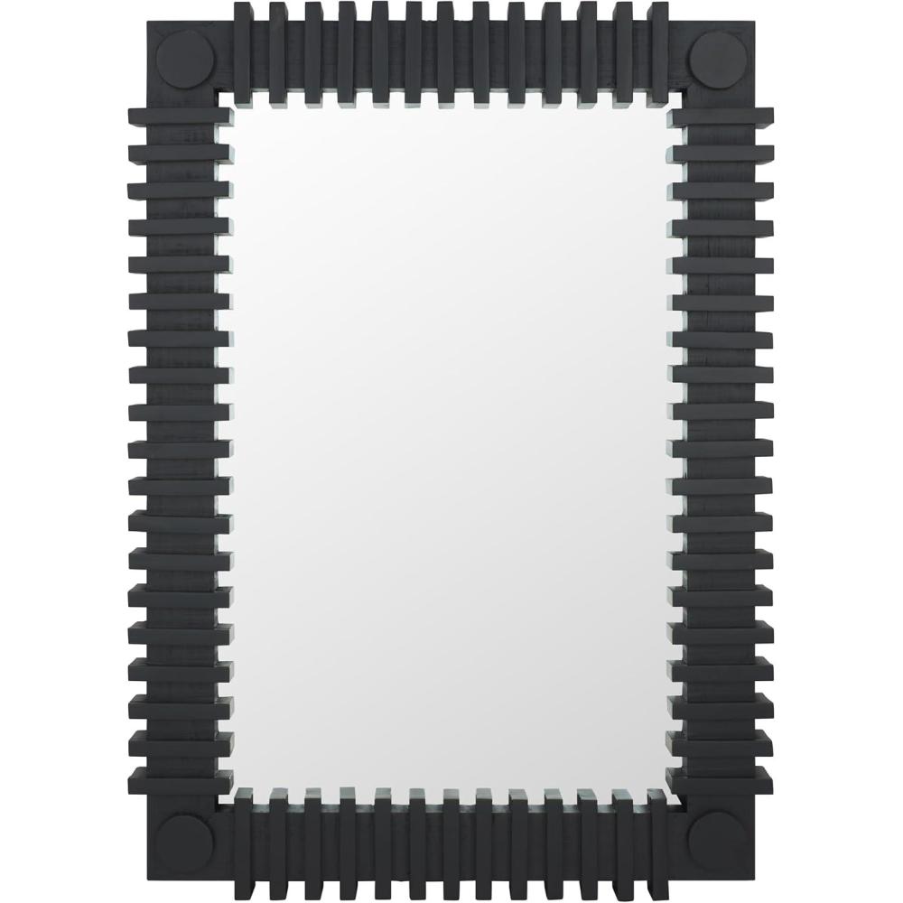 image:imageSAFAVIEH Home Collection Brom 26 x 36 Rectangular Wall MirrorBlack