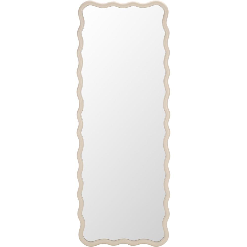 image:imageSAFAVIEH Home Collection Izara White Wavy Wood Full Length Wall Mirror Vertical Mounted Decorative Mirror for Bedroom Hallway or Living Room MRR9027AWhite