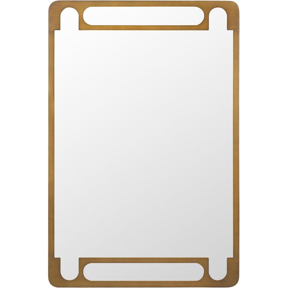 image:imageSAFAVIEH Home Collection Titlia 24 x 36 Rectangle Wall MirrorAntique Brass