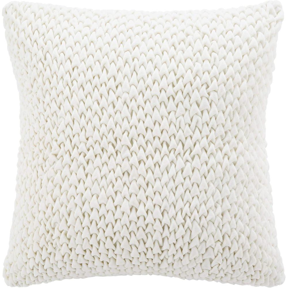 image:imageSAFAVIEH Home Collection Abella Cream 18inch Square Decorative Accent Throw Pillow with InsertCreme