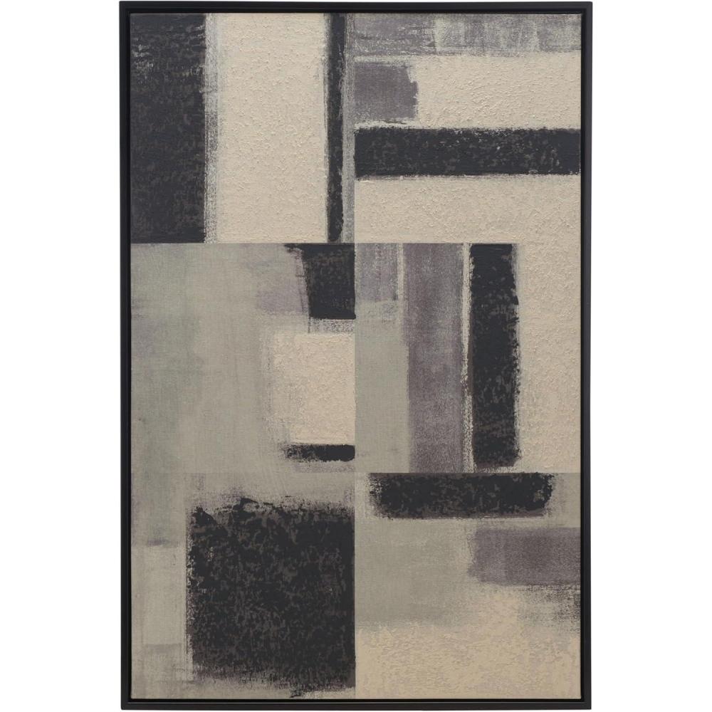 image:imageSAFAVIEH Home Collection Blurred Lines Modern Contemporary 24 x 36inch Framed Wall Art Decor