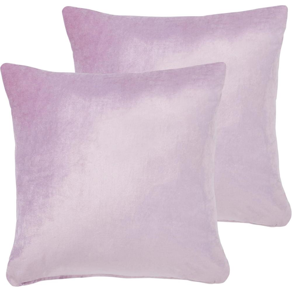 image:imageSAFAVIEH Home Collection Davina Purple Viscose 18inch Square Set of 2 with Insert Pillow 18 x 18Lavender