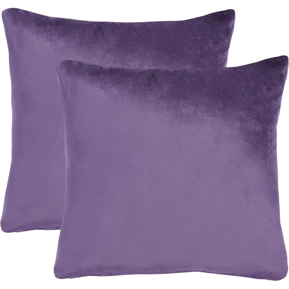 image:imageSAFAVIEH Home Collection Davina Purple Viscose 18inch Square Set of 2 with Insert Pillow 18 x 18Purple