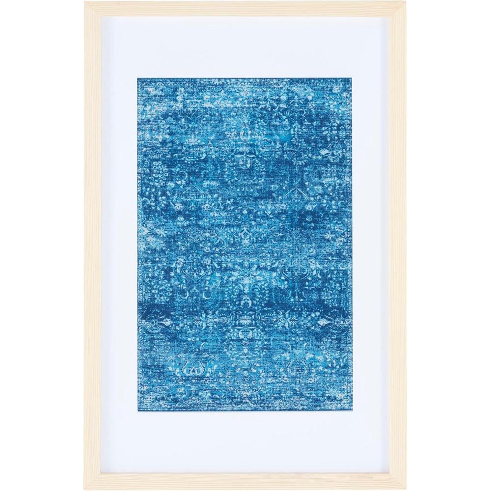 image:imageSAFAVIEH Home Collection Demitri Blue 14 x 23inch Boho Distressed Wood Framed Textile Wall Art for Bedroom Living Room Foyer Dining Area Entryway