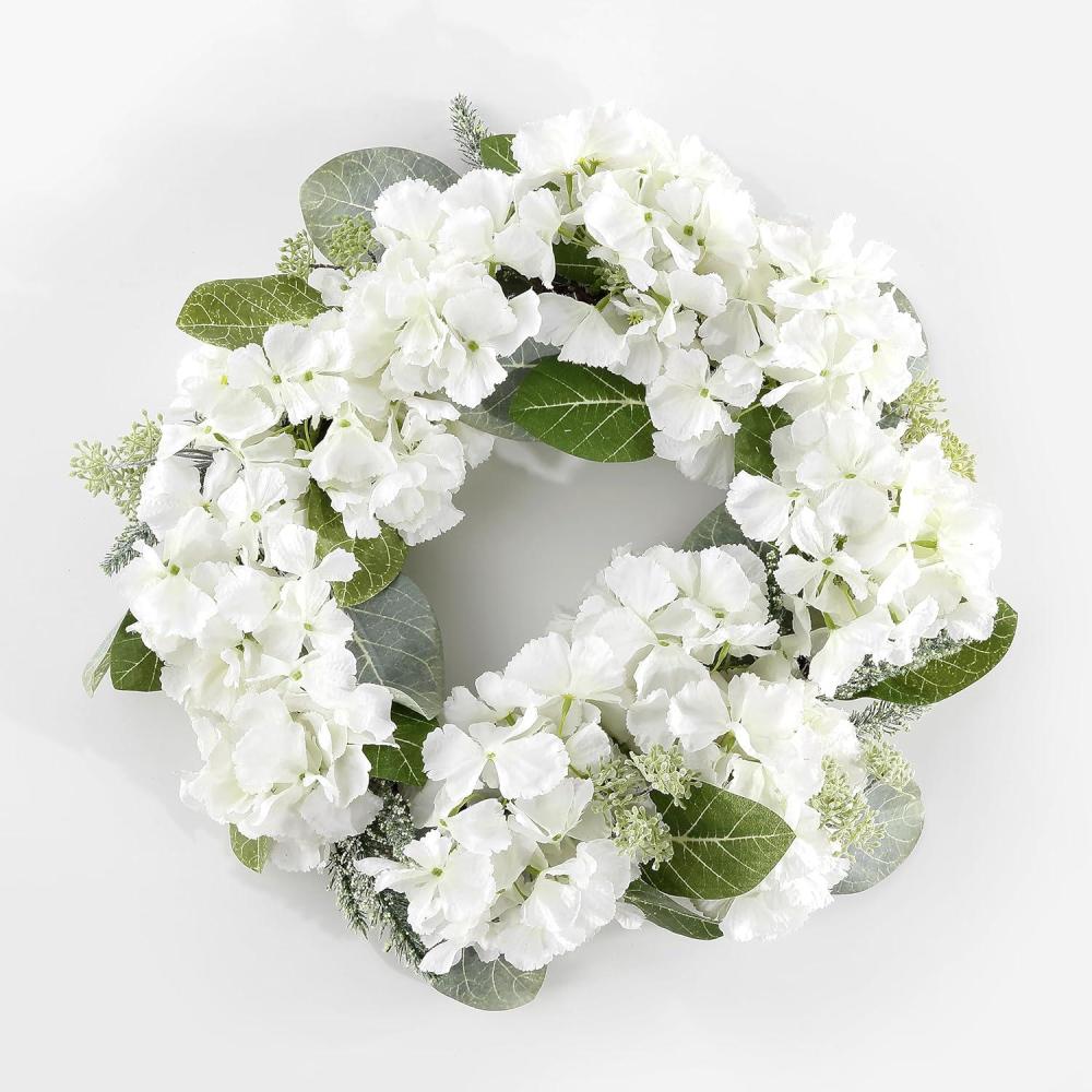 image:imageSAFAVIEH Home Collection Faux Artificial 22inch Hydrangea amp Magnolia Decorative Wreath