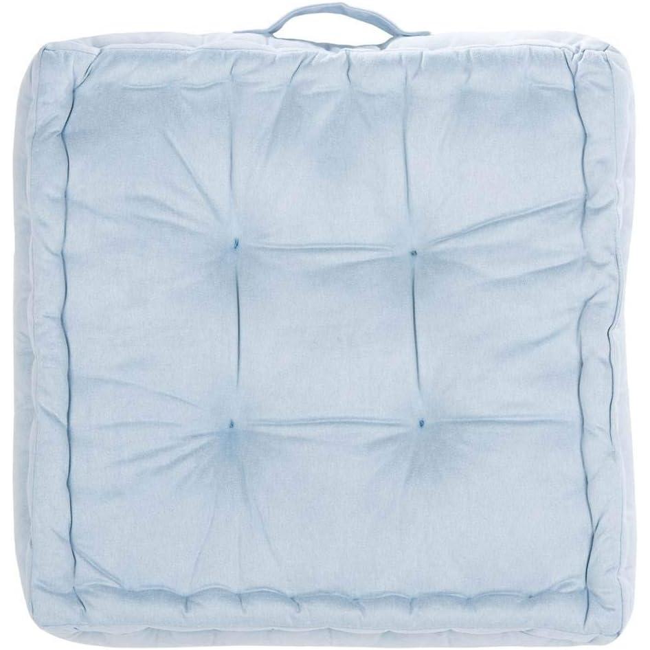 image:imageSAFAVIEH Home Collection Gardenia Champagne Tufted 18inch Square Floor Pillow with Insert for Living Room Meditation Sofa Extra SeatingBlue