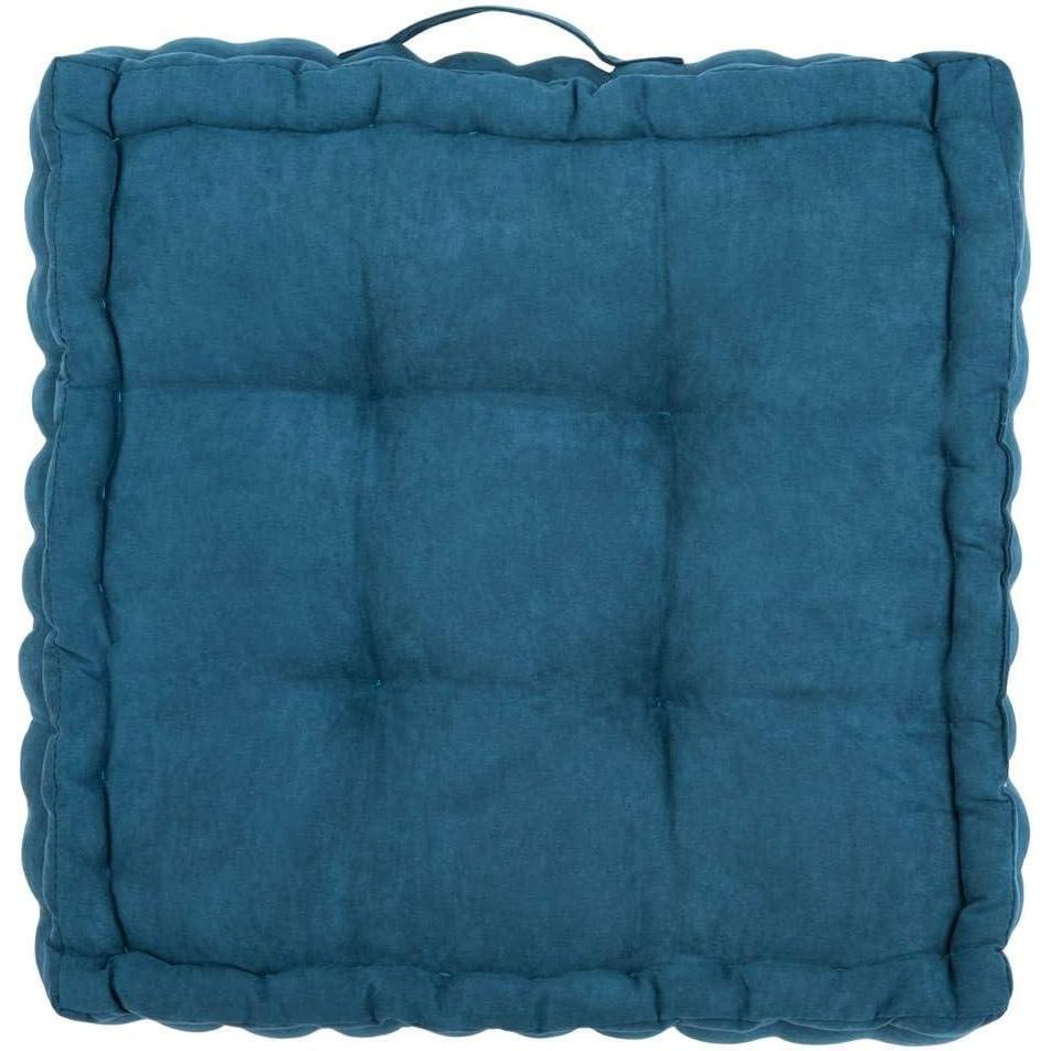 image:imageSAFAVIEH Home Collection Gardenia Champagne Tufted 18inch Square Floor Pillow with Insert for Living Room Meditation Sofa Extra SeatingDark Turquoise