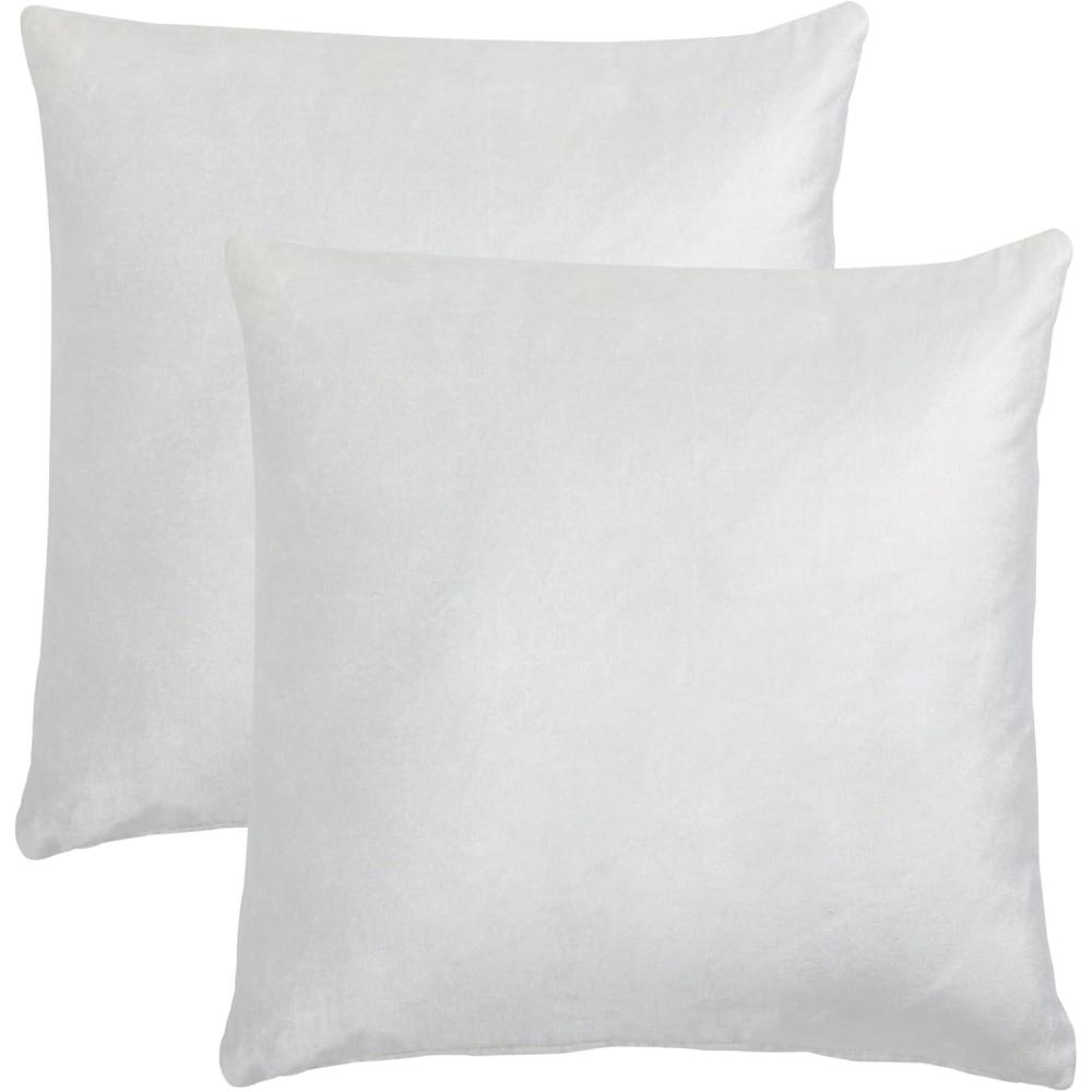 image:imageSAFAVIEH Home Collection Jovanni Purple Viscose 18inch Square Pillow Set of 2 with InsertIvory