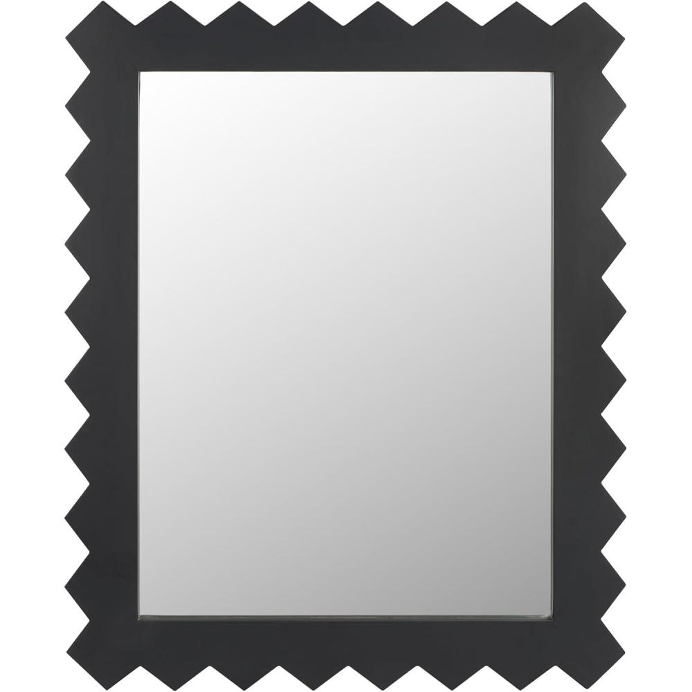 image:imageSAFAVIEH Home Collection Kase Black 26 x 33inch Rectangle Decorative Accent Wall MirrorBlack