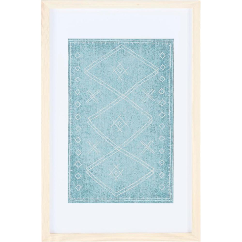 image:imageSAFAVIEH Home Collection Kotori SageIvory 14 x 23inch Boho Tribal Moroccan Wood Framed Textile Wall Art for Bedroom Living Room Foyer Dining Area Entryway