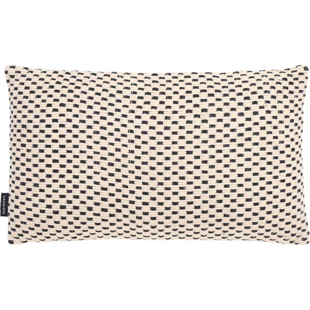 image:imageSAFAVIEH Home Collection Millie CreamBlack 12 x 20inch Decorative Accent Throw Pillow with InsertCreamBlack