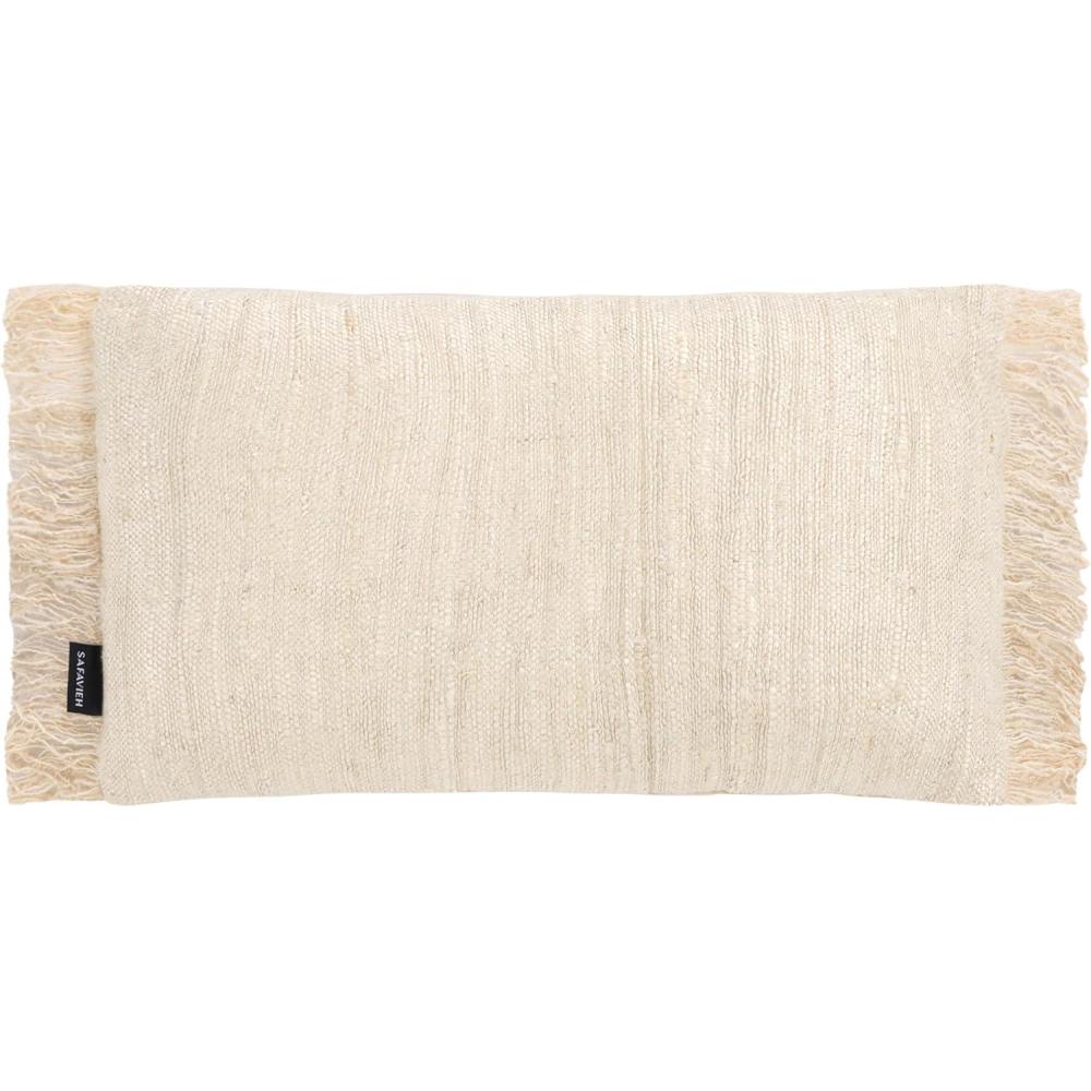image:imageSAFAVIEH Home Collection Rowe Cream 12 x 20inch Decorative Accent Throw Pillow with InsertCreme