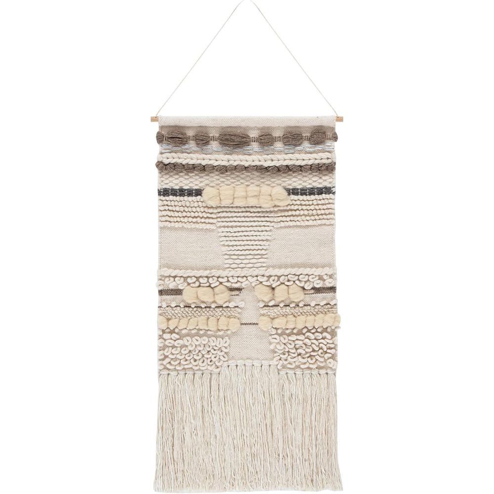 image:imageSAFAVIEH Home Collection Sedona Highwind Boho Tribal IvoryBeige Woven Tapestry Hanging Wall Art