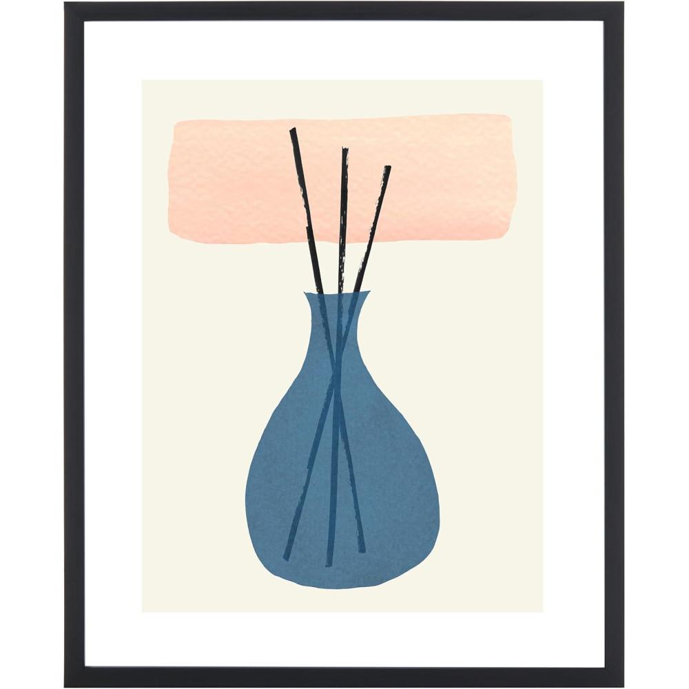 image:imageSAFAVIEH Home Collection Sticks in the City Blush PinkBlue 16 x 20inch Modern Framed Wall Art for Bedroom Living Room Foyer Dining Area Entryway