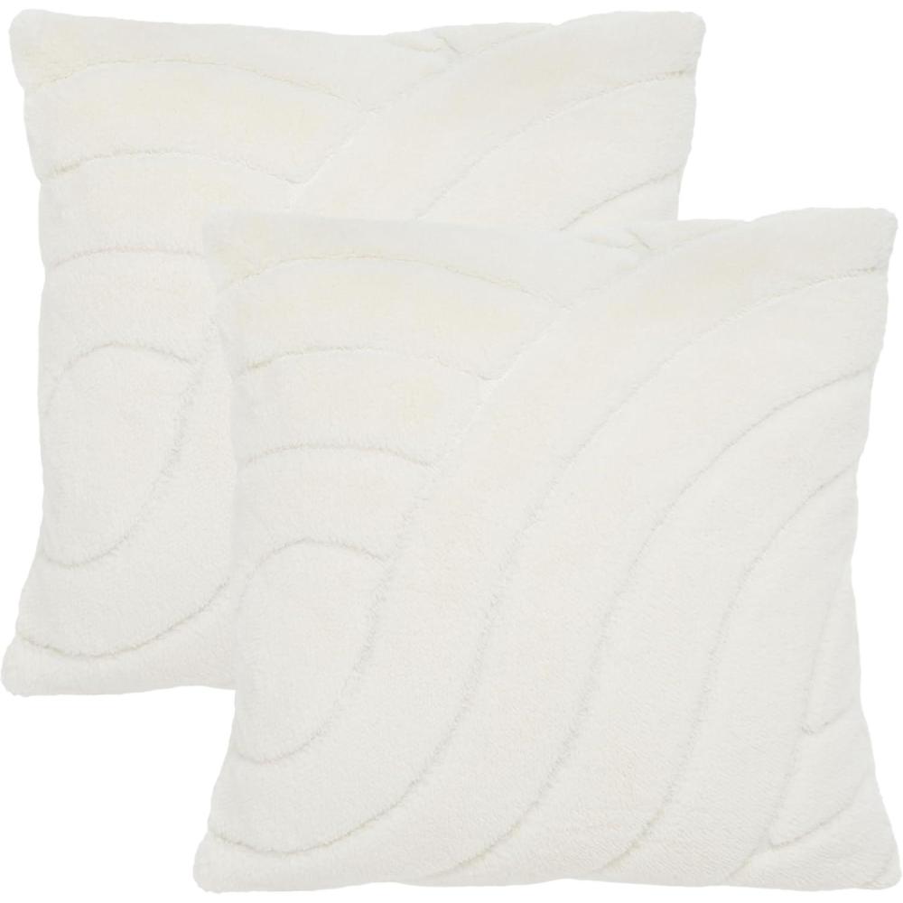 image:imageSAFAVIEH Home Collection Verli Ivory 23inch Square Decorative Accent Throw Pillow with Insert Set of 2Ivory