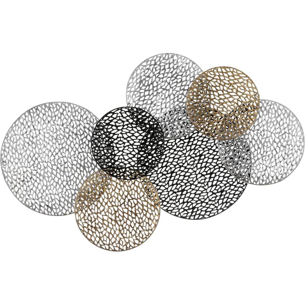image:imageSAFAVIEH Home Collection Viviette Multicolored Metal Overlapping 7Disk Wall Decor
