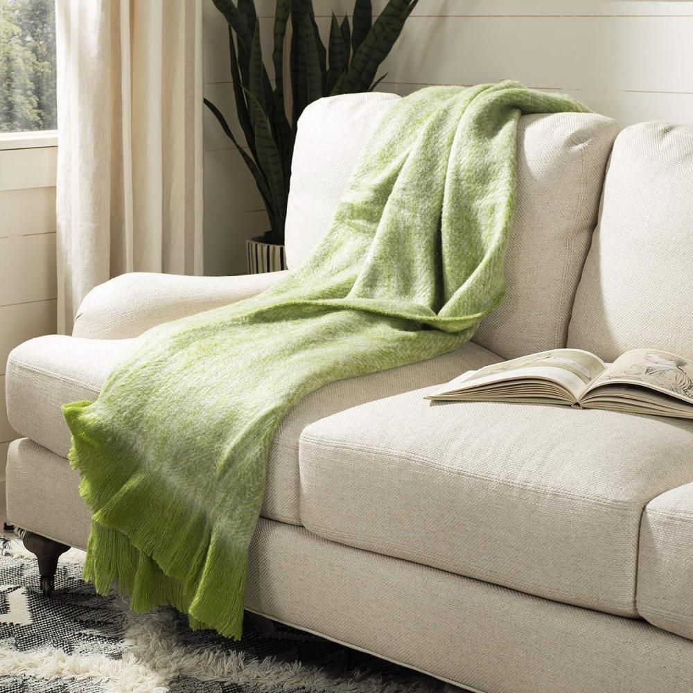 image:imageSAFAVIEH Home Lonny Green 58 x 72inch Blanket Throw 49x72Green