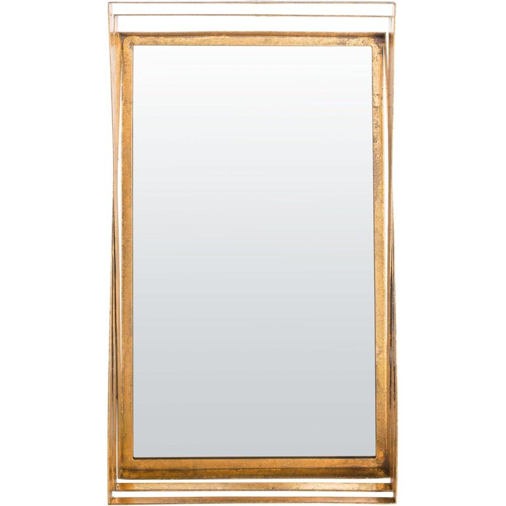 image:imageSAFAVIEH Home Resa Gold Foil Rectangle 32inch High Decorative Accent Mirror