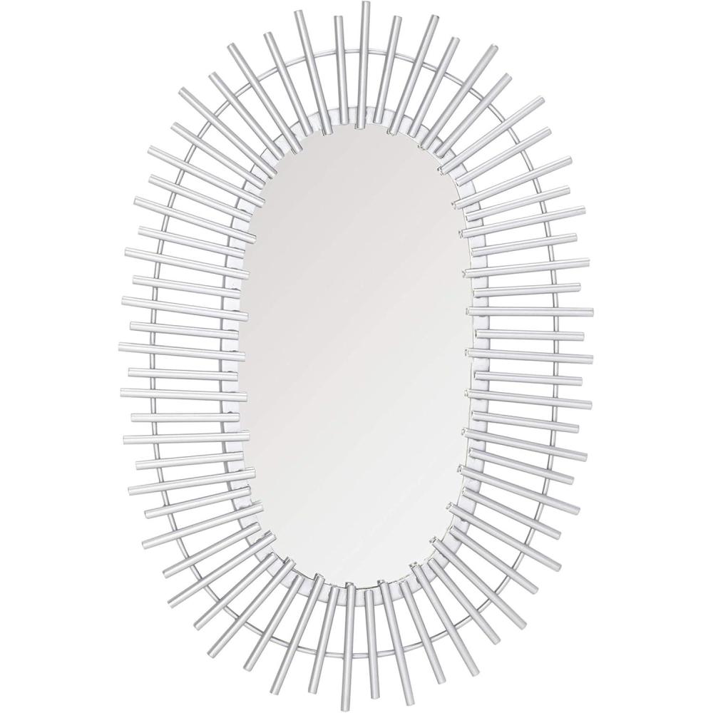 image:imageSAFAVIEH Home Valory Silver Oval 24inch High Decorative Accent Mirror