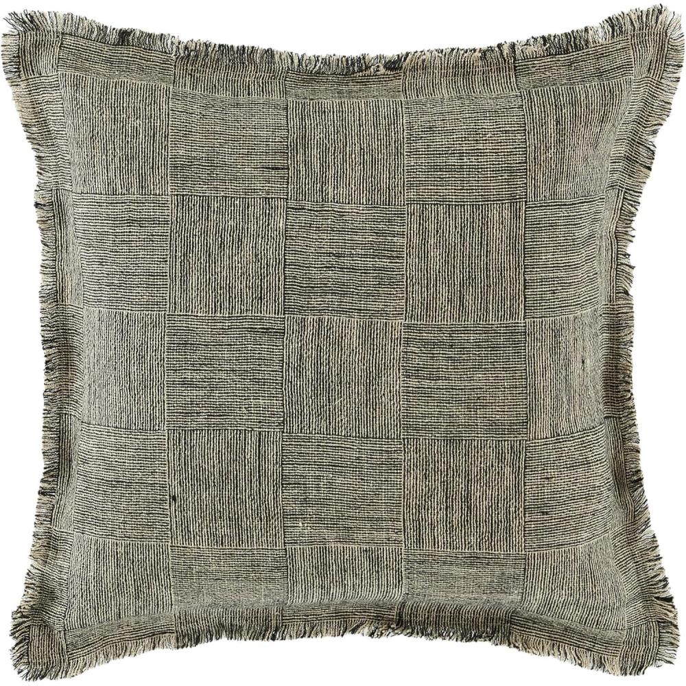 image:imageSAFAVIEH Terra 20x20 Pillow BlackNatural