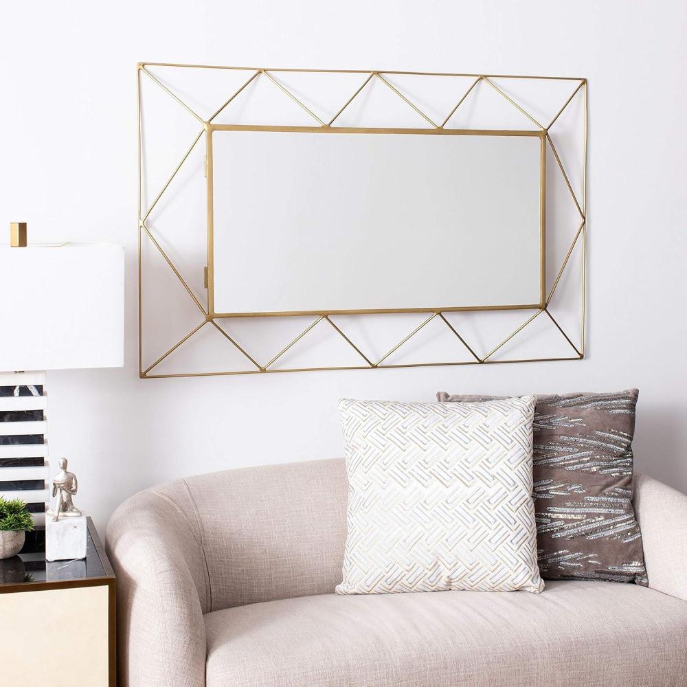 image:imageSafavieh Home Heath 47inch High Gunmetal Rectangle Decorative Accent MirrorGold