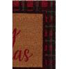 SAFAVIEH Accent Rug 1’11″x3′ – Door Mat Collection – Natural & Red, Natural Coir, Merry Christmas Design, Ideal for Front Door, Patio, Entryway, Mudroom, Deck, Welcome Mat (DMTS232Q)(Natural/Red)