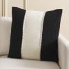 SAFAVIEH Camdyn Pillow, Camel/Ivory(Black/Ivory)