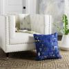 SAFAVIEH Clairton Metallic Cowhide Throw Pillow, Blue/Silver