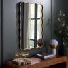 SAFAVIEH Home Collection – Ariana Gold Rectangular Wall Mirror, Sculpted Wavy Frame Decorative Accent (MRR9036A)(Gold)