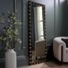 SAFAVIEH Home Collection – Azaria Black & Natural Beaded Full Length Wall Mirror, Decorative Pine Wood Frame, Vertical Hanging Accent (MRR9028A)(Black/Natural)