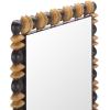 SAFAVIEH Home Collection – Azaria Black & Natural Beaded Full Length Wall Mirror, Decorative Pine Wood Frame, Vertical Hanging Accent (MRR9028A)(Black/Natural)
