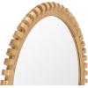SAFAVIEH Home Collection – Kelly Natural Round Wall Mirror, Sculpted Wood Frame Decorative Accent (MRR9033A)(Natural)
