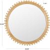 SAFAVIEH Home Collection – Kelly Natural Round Wall Mirror, Sculpted Wood Frame Decorative Accent (MRR9033A)(Natural)