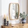 SAFAVIEH Home Collection – Lani Natural Rattan Wall Mirror, Rounded Rectangular Frame, Vertical or Horizontal Hanging Accent (MRR9032A)(Natural)