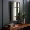 SAFAVIEH Home Collection – Lola Brown Wall Mirror, Rounded Rectangular Wood Frame, Vertical Hanging Accent (MRR9031A)(Brown)