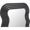 SAFAVIEH Home Collection – Mahya 32″ x 63″ Full Length Mirror, Walnut Wood Frame, Wavy Rectangular Wall Mirror, Modern Decorative Accent (MRR9006C)(Black)