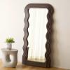 SAFAVIEH Home Collection – Mahya 32″ x 63″ Full Length Mirror, Walnut Wood Frame, Wavy Rectangular Wall Mirror, Modern Decorative Accent (MRR9006C)(Brown)