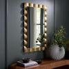 SAFAVIEH Home Collection – Nira Gold Rectangular Wall Mirror, Sculpted Frame Decorative Accent (MRR9035A)(Gold)