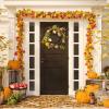 SAFAVIEH Home Collection 24-inch Decorative Artificial Oak Leaf Wreath with Pumpkins (Fully Assembled)
