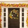SAFAVIEH Home Collection 24-inch Decorative Artificial Oak Leaf Wreath with Pumpkins (Fully Assembled)