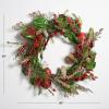 SAFAVIEH Home Collection 30-inch Decorative Artificial Myrtle Wreath with Red Bells LED Light (Fully Assembled)